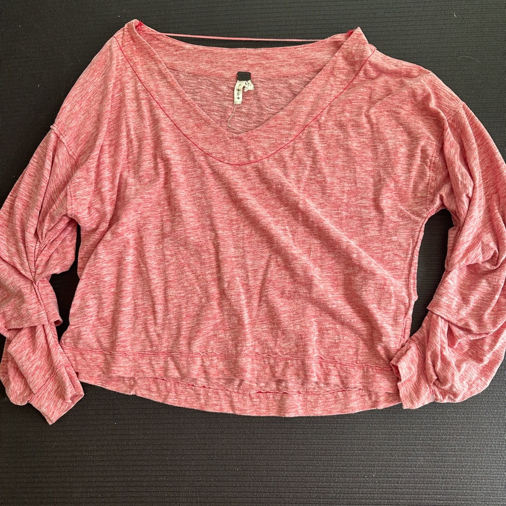 Free People Red Long Sleeved shirt